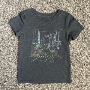 Cat & Jack Gray Dinosaur Print Short Sleeve Size 2T